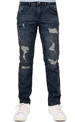 RAW X Boys Denim Jeans, Big Boy & Little Kids Stretch Slim Fit Pants, Distressed Ripped Biker Jeans for Boys