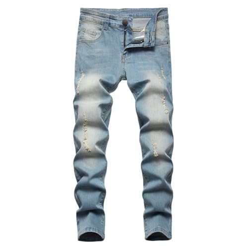 Maiyifu-GJ Boy's Slim Straight Fit Ripped Jeans Destroyed Distressed Denim Jeans Kids Classic Washed Jean Pants with Holes
