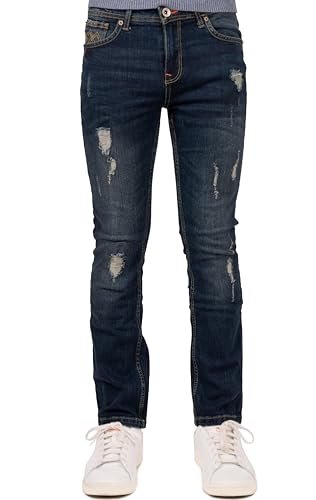 RAW X Boys Denim Jeans, Big Boy & Little Kids Stretch Slim Fit Pants, Distressed Ripped Biker Jeans for Boys