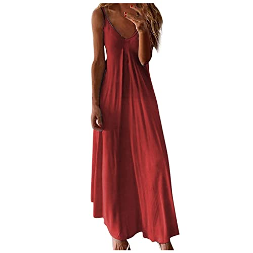 Hawaiian Tropical Beach Dresses for Women Summer Fall Sleeveless Slip V Neck Maxi Long Loose Fit Dresses Women 2025
