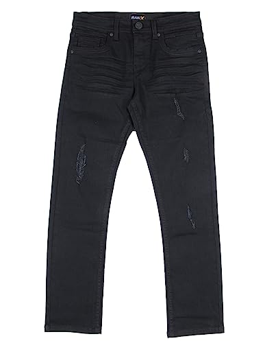 RAW X Boys Denim Jeans, Big Boy & Little Kids Stretch Slim Fit Pants, Distressed Ripped Biker Jeans for Boys