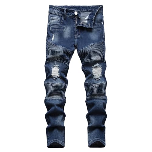 Maiyifu-GJ Boy's Slim Straight Fit Ripped Jeans Destroyed Distressed Denim Jeans Kids Classic Washed Jean Pants with Holes
