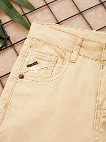 Children Boy's Skinny Chino Pants Kids Cute School Uniform Elastic Waist Straight Pants Stretchy Jeans