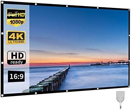Portable Projector Screen Theater Outdoor HD White Foldable Anti- (60Inch)