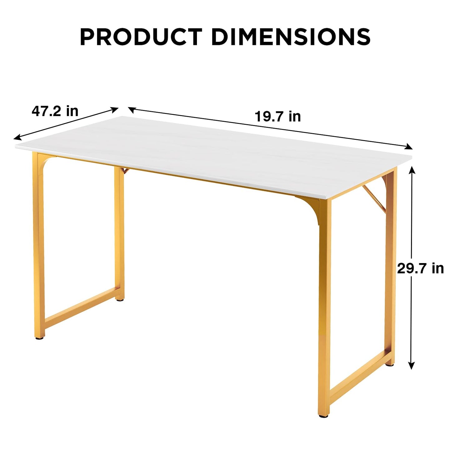 PayLessHere 32/39/47 inch Computer Desk Study Writing Table, Adjustable feet, Modern Furniture for Home Office (1, Brown, 32 inch)