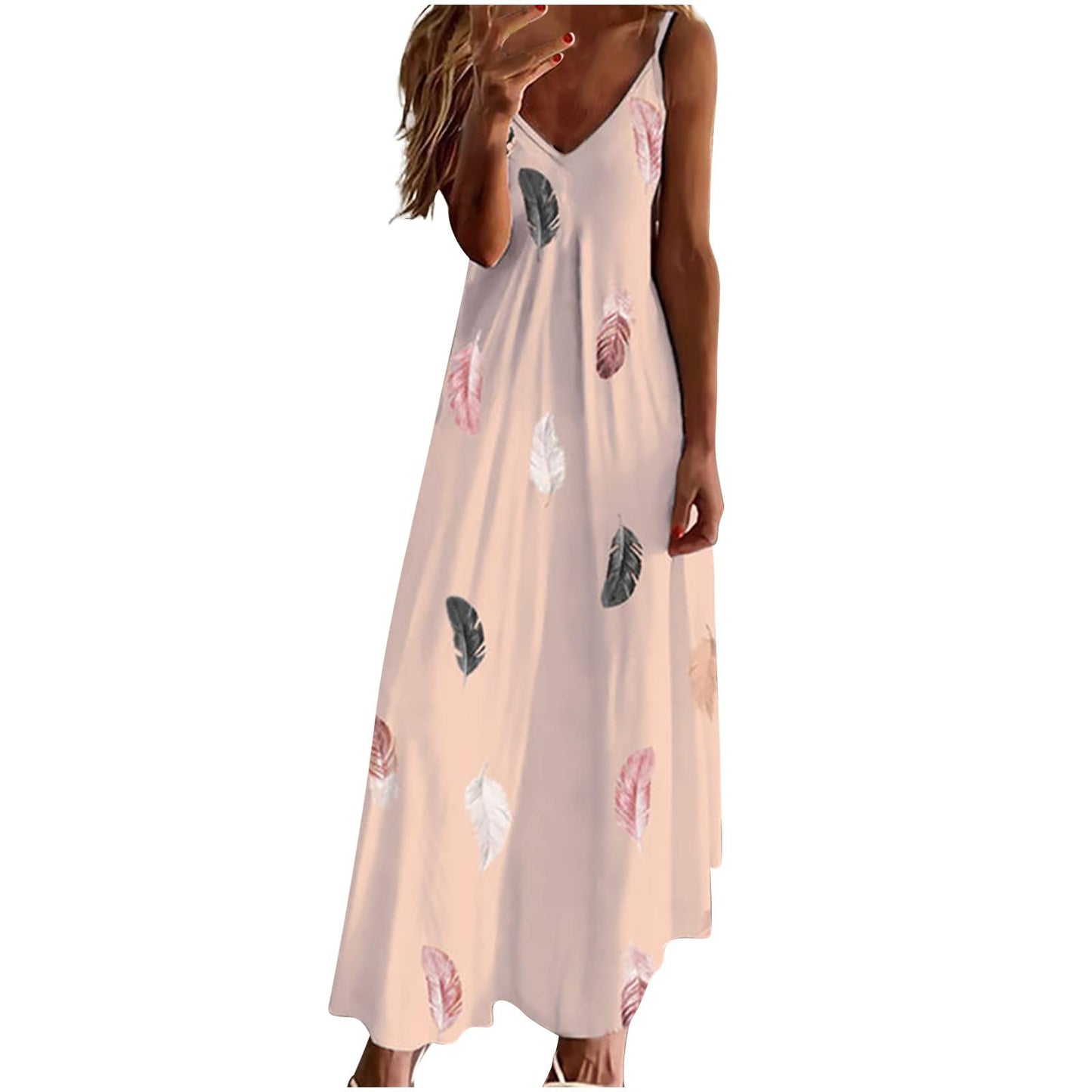 Hawaiian Tropical Beach Dresses for Women Summer Fall Sleeveless Slip V Neck Maxi Long Loose Fit Dresses Women 2025