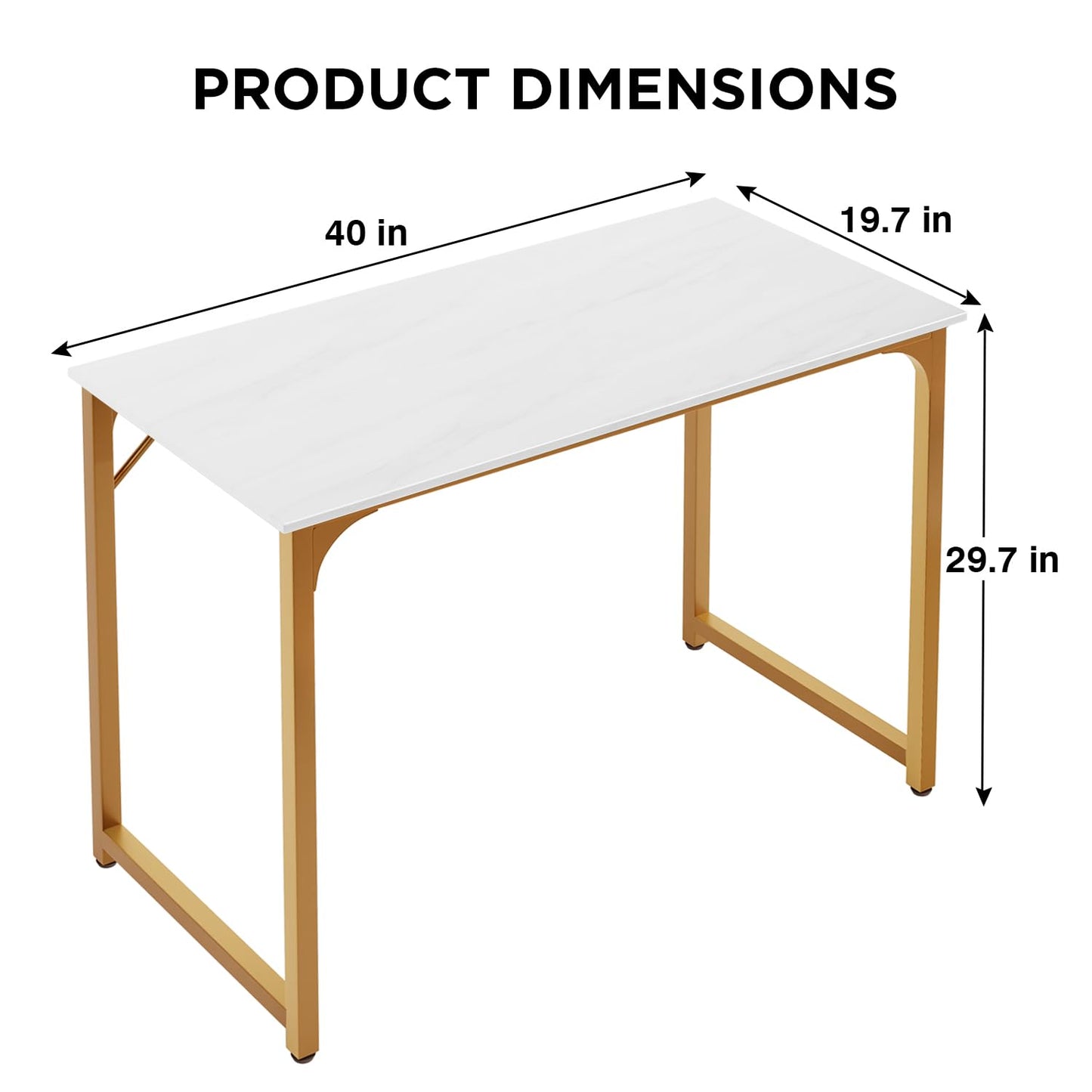 PayLessHere 32/39/47 inch Computer Desk Study Writing Table, Adjustable feet, Modern Furniture for Home Office (1, Brown, 32 inch)
