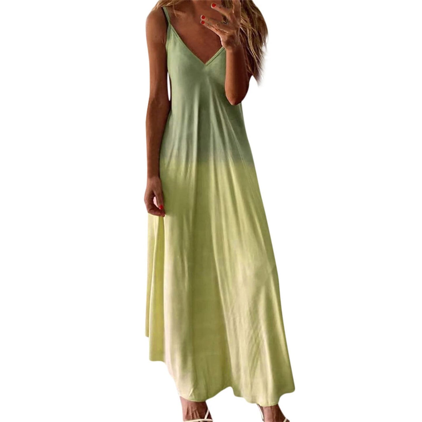 Hawaiian Tropical Beach Dresses for Women Summer Fall Sleeveless Slip V Neck Maxi Long Loose Fit Dresses Women 2025