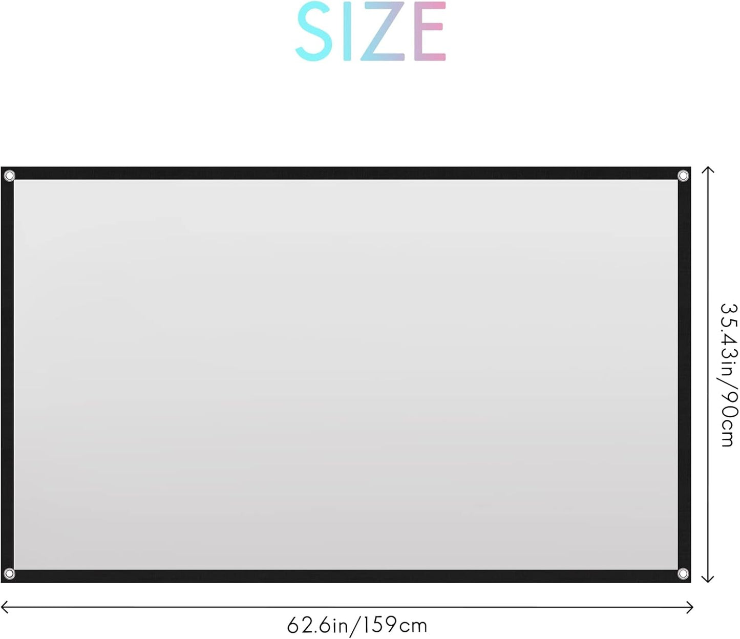 Portable Projector Screen for Home Theater Outdoor HD White Foldable Anti- (72Inch), 11944A2