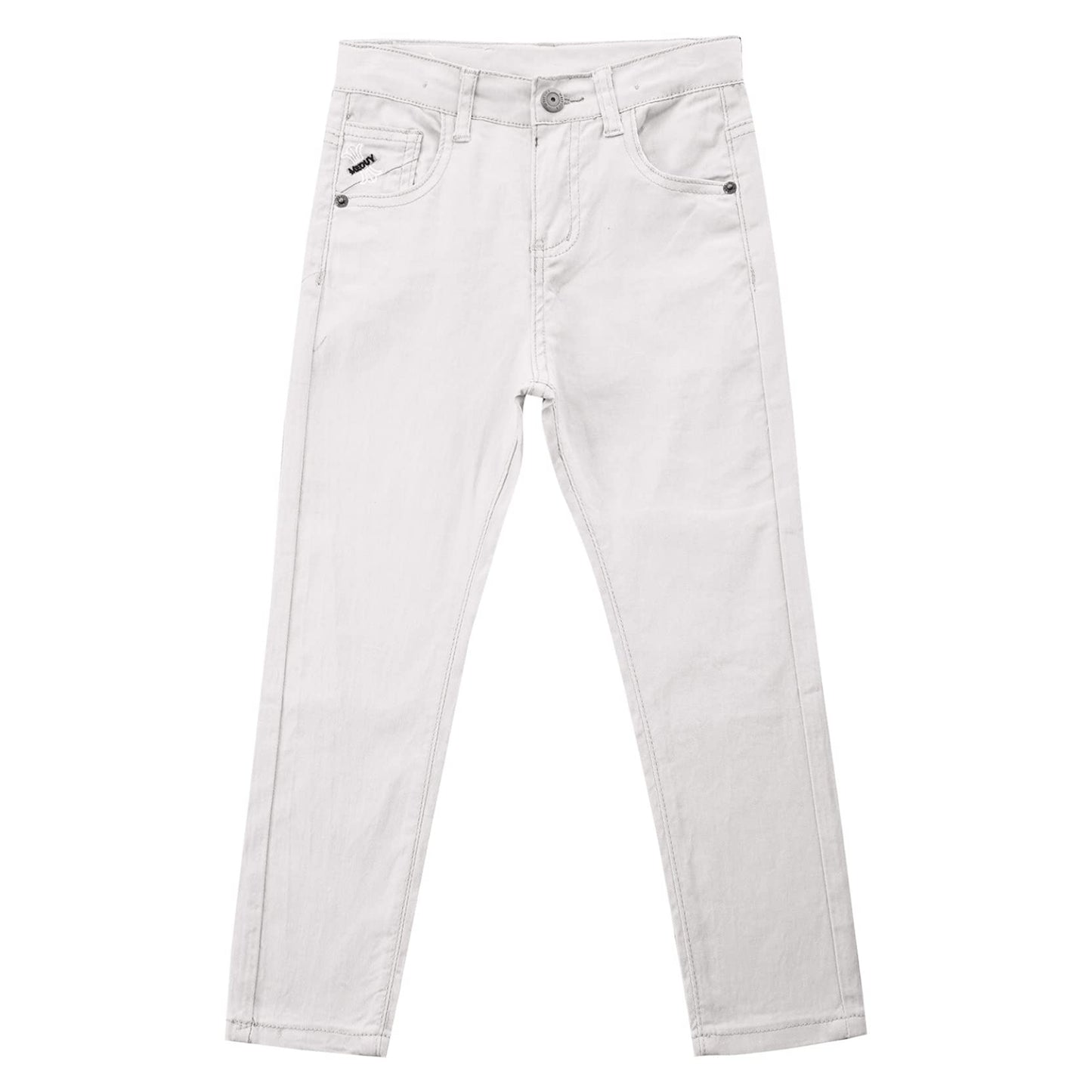 Children Boy's Skinny Chino Pants Kids Cute School Uniform Elastic Waist Straight Pants Stretchy Jeans