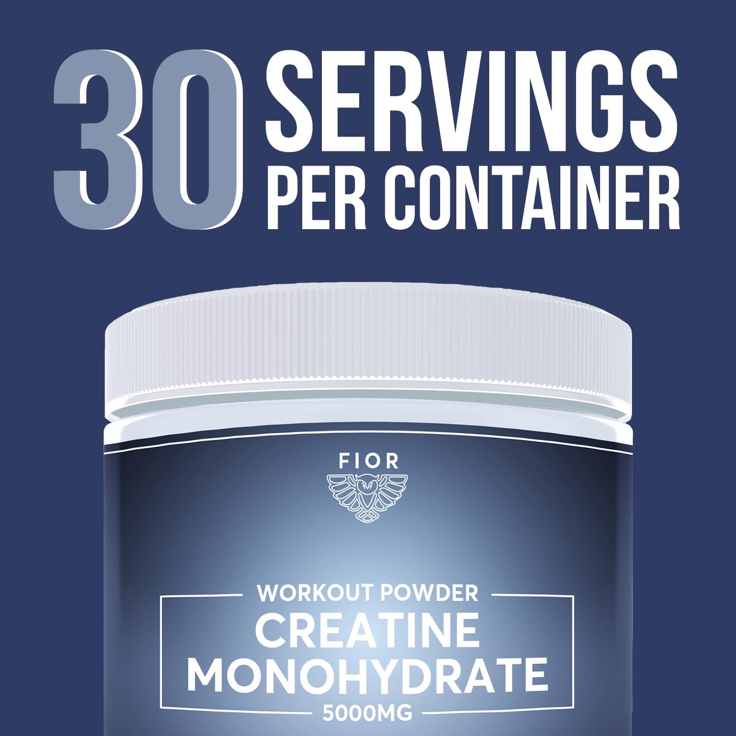 FIOR Pure Creatine Monohydrate Powder - Micronized Creatine for Men & Women, Pure Non-GMO, Vegan & Gluten Free Creatine Powder, 5 Grams per Serving, 30 Servings