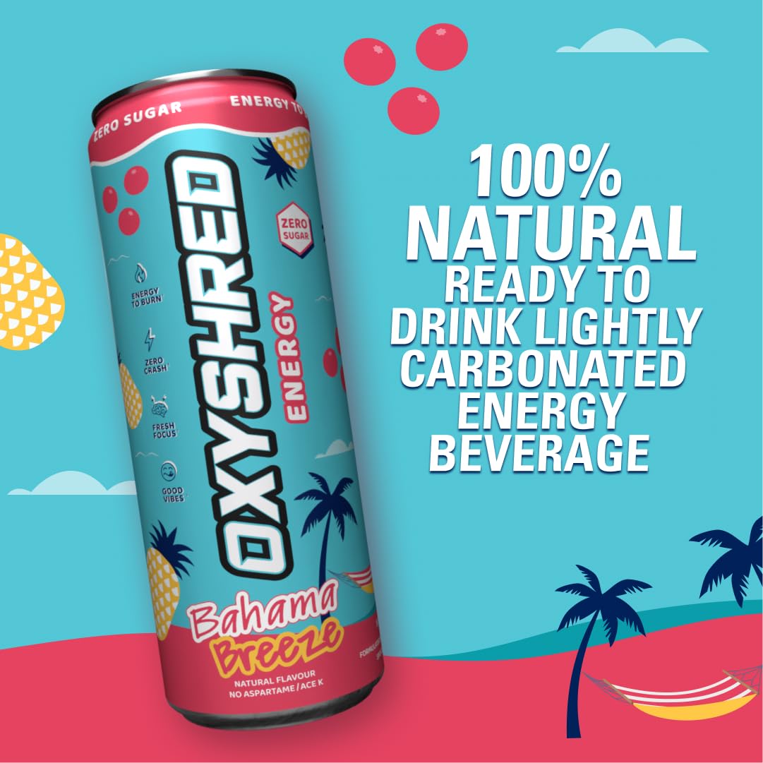 EHP Labs x Ghostbusters OxyShred Healthy Energy Drink - Zero Sugar Energy Drinks, Green Tea Extract, Vitamin C & L Carnitine - Zero Carbs, Zero Calories, Clean Caffeine - Frosty Big Apple (12-Pack)