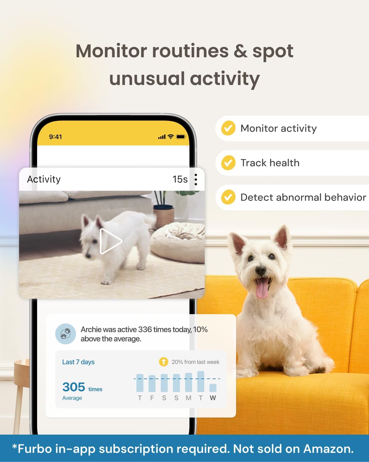 Furbo 360° Dog Camera + Mini (2-Camera Bundle Nanny Pro Subscription): Dog Safety & Home Security Alerts, Pet Camera with Speaker, Phone App & Night Vision (New Subscription Needed at Setup)