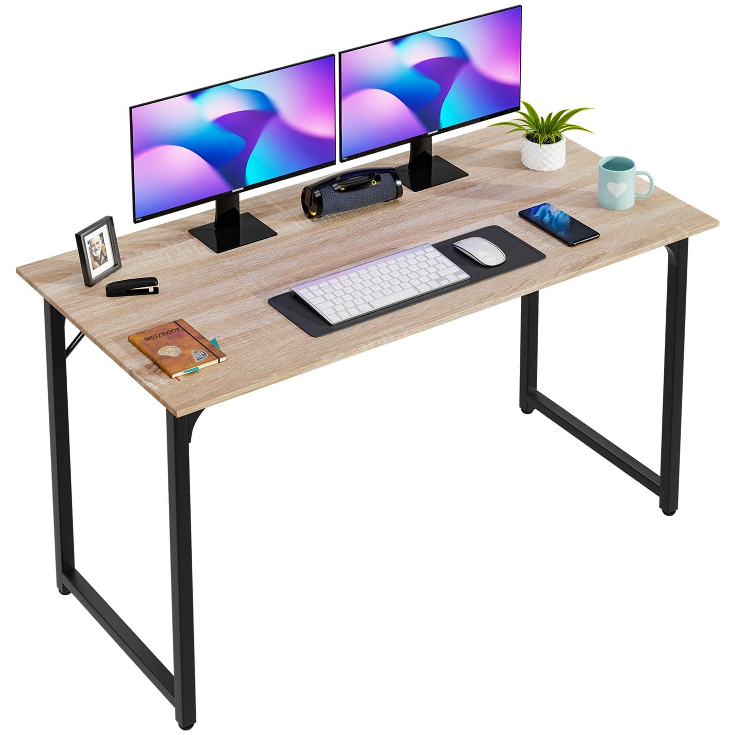 PayLessHere 32/39/47 inch Computer Desk Study Writing Table, Adjustable feet, Modern Furniture for Home Office (1, Brown, 32 inch)