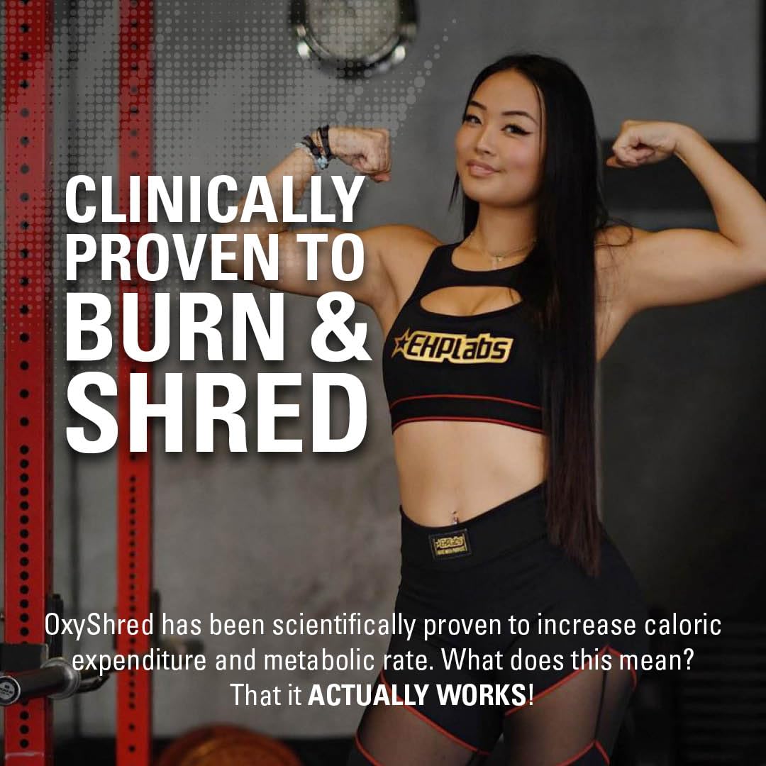EHP Labs OxyShred Pre Workout Powder & Shredding Supplement - Preworkout Powder with L Glutamine & Acetyl L Carnitine, Energy Boost Drink - Passionfruit, 60 Servings
