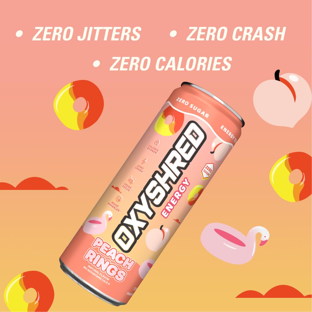 EHP Labs x Ghostbusters OxyShred Healthy Energy Drink - Zero Sugar Energy Drinks, Green Tea Extract, Vitamin C & L Carnitine - Zero Carbs, Zero Calories, Clean Caffeine - Frosty Big Apple (12-Pack)
