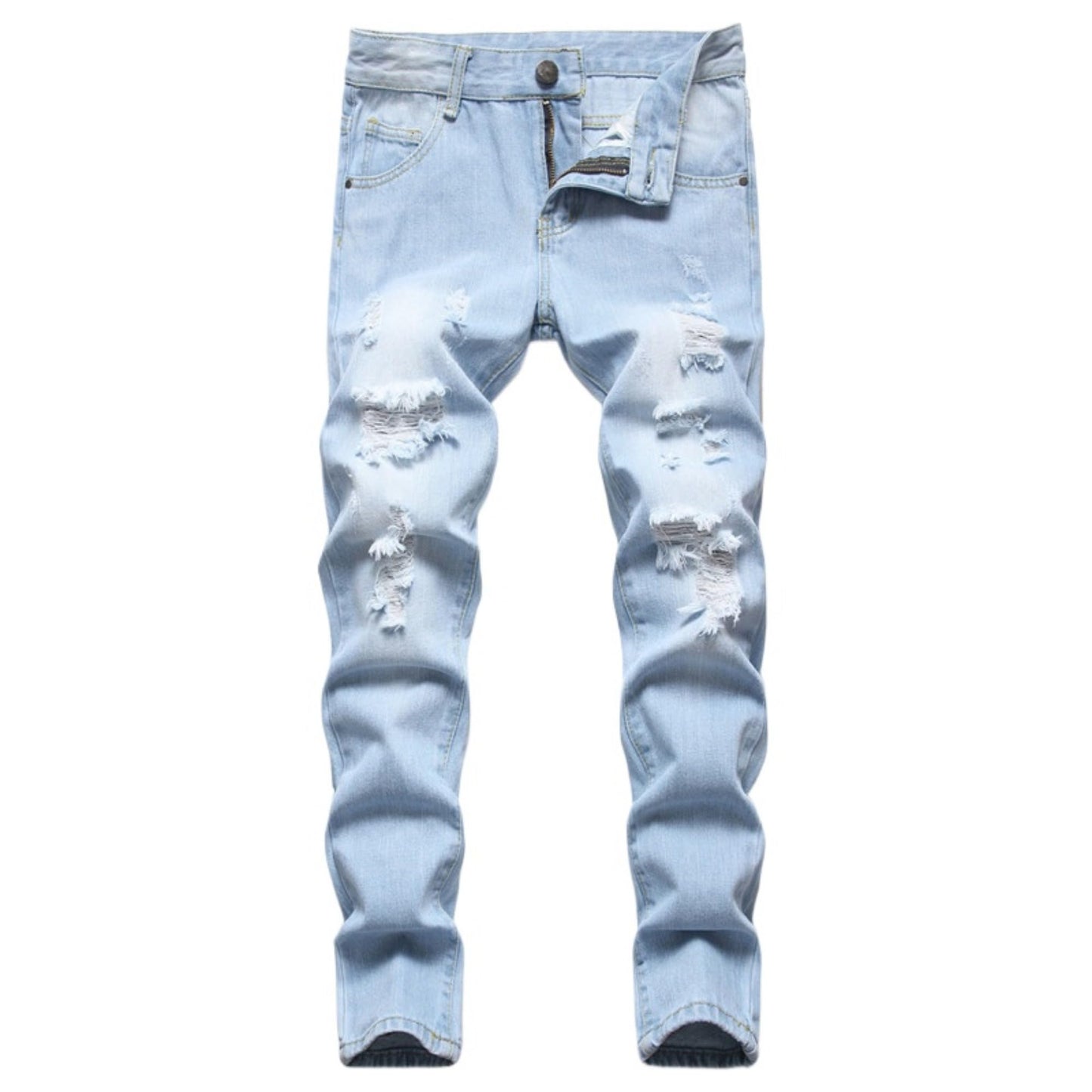 Maiyifu-GJ Boy's Slim Straight Fit Ripped Jeans Destroyed Distressed Denim Jeans Kids Classic Washed Jean Pants with Holes