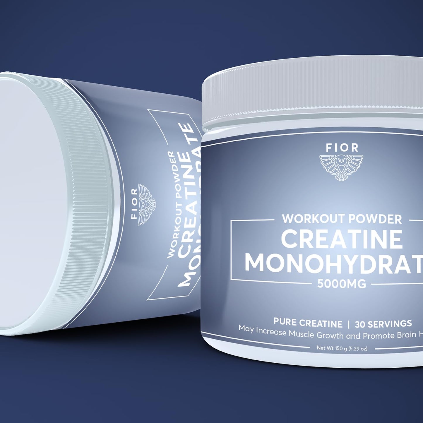 FIOR Pure Creatine Monohydrate Powder - Micronized Creatine for Men & Women, Pure Non-GMO, Vegan & Gluten Free Creatine Powder, 5 Grams per Serving, 30 Servings