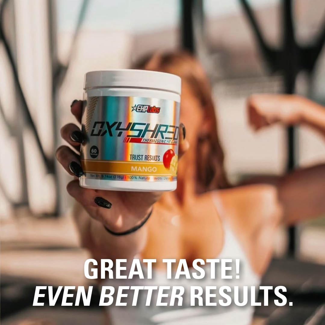 EHP Labs OxyShred Pre Workout Powder & Shredding Supplement - Preworkout Powder with L Glutamine & Acetyl L Carnitine, Energy Boost Drink - Passionfruit, 60 Servings
