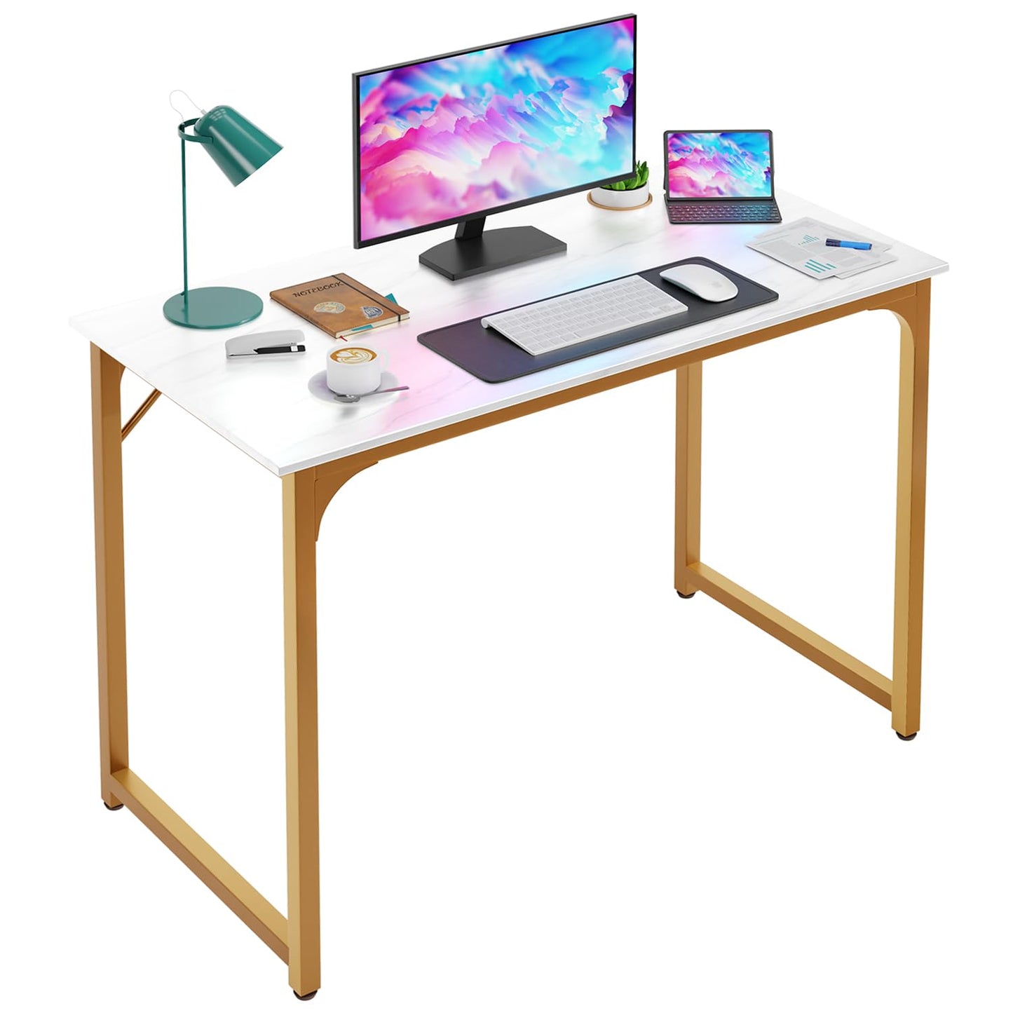 PayLessHere 32/39/47 inch Computer Desk Study Writing Table, Adjustable feet, Modern Furniture for Home Office (1, Brown, 32 inch)