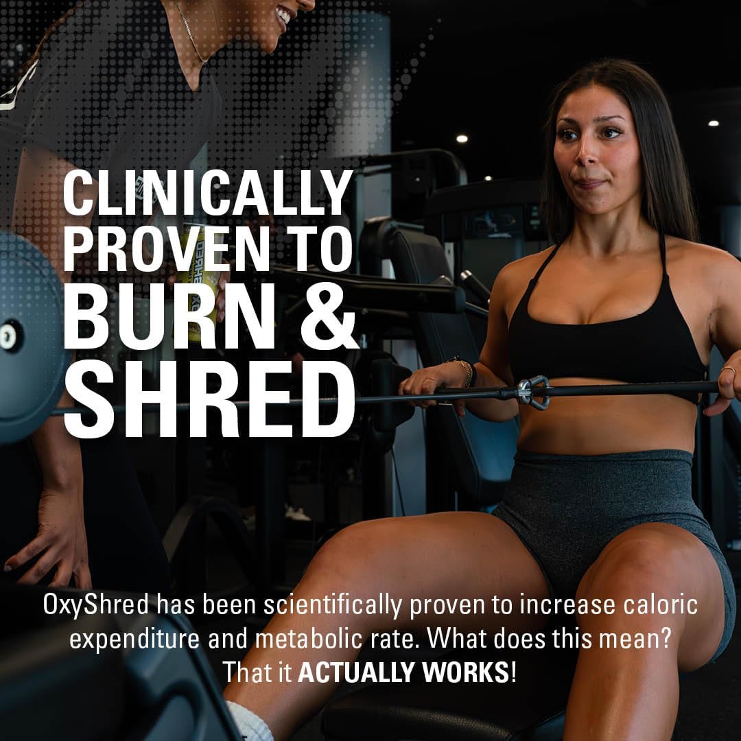EHP Labs OxyShred Pre Workout Powder & Shredding Supplement - Preworkout Powder with L Glutamine & Acetyl L Carnitine, Energy Boost Drink - Passionfruit, 60 Servings