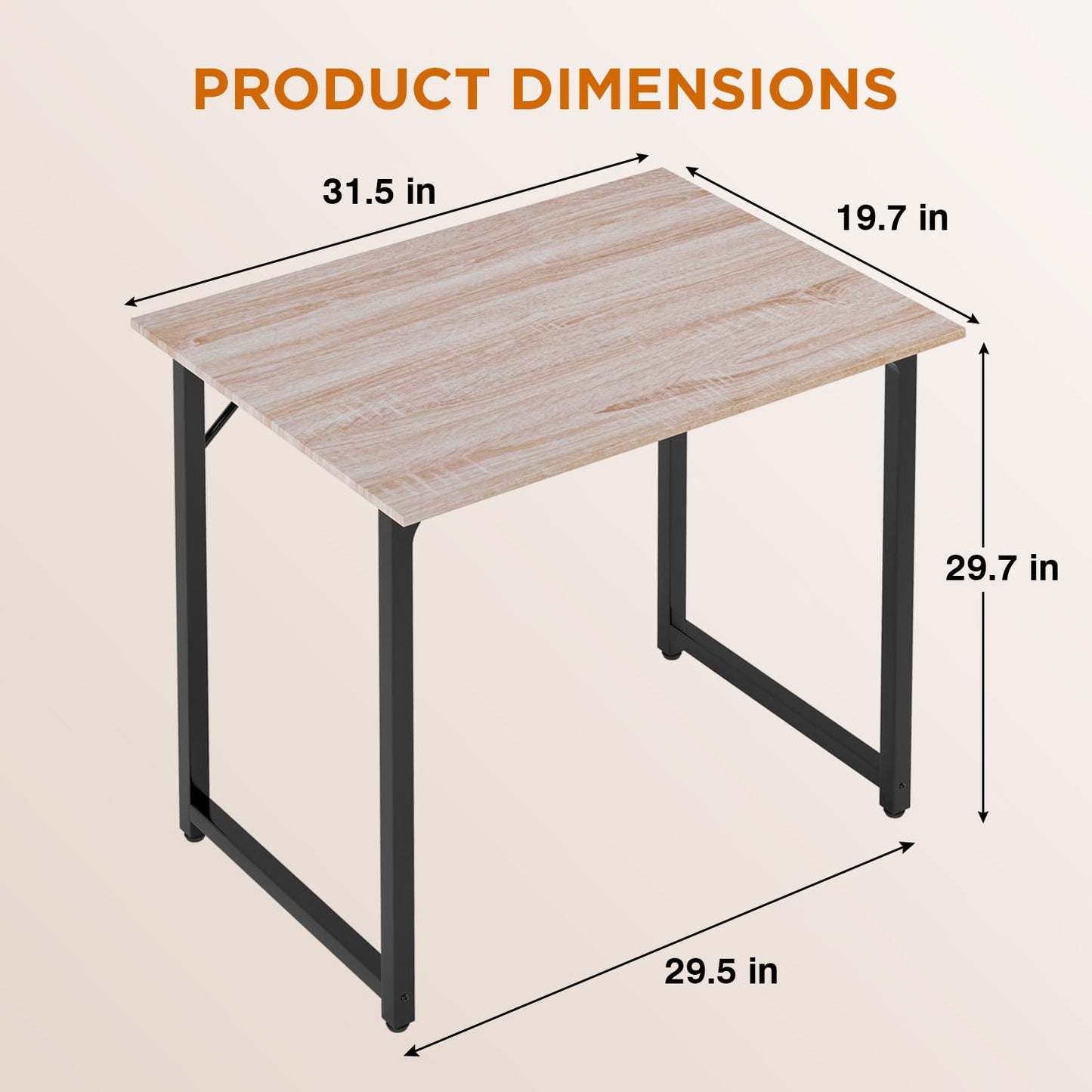 PayLessHere 32/39/47 inch Computer Desk Study Writing Table, Adjustable feet, Modern Furniture for Home Office (1, Brown, 32 inch)