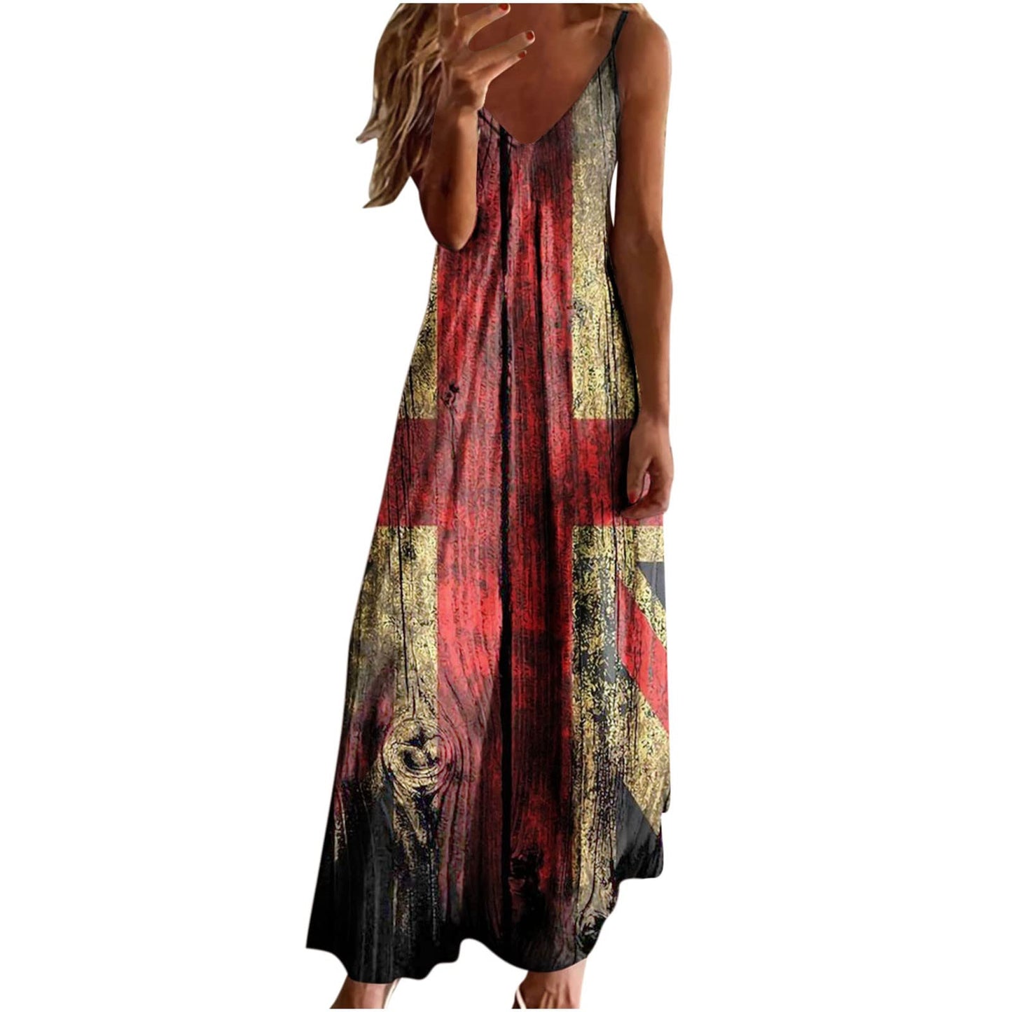 Hawaiian Tropical Beach Dresses for Women Summer Fall Sleeveless Slip V Neck Maxi Long Loose Fit Dresses Women 2025