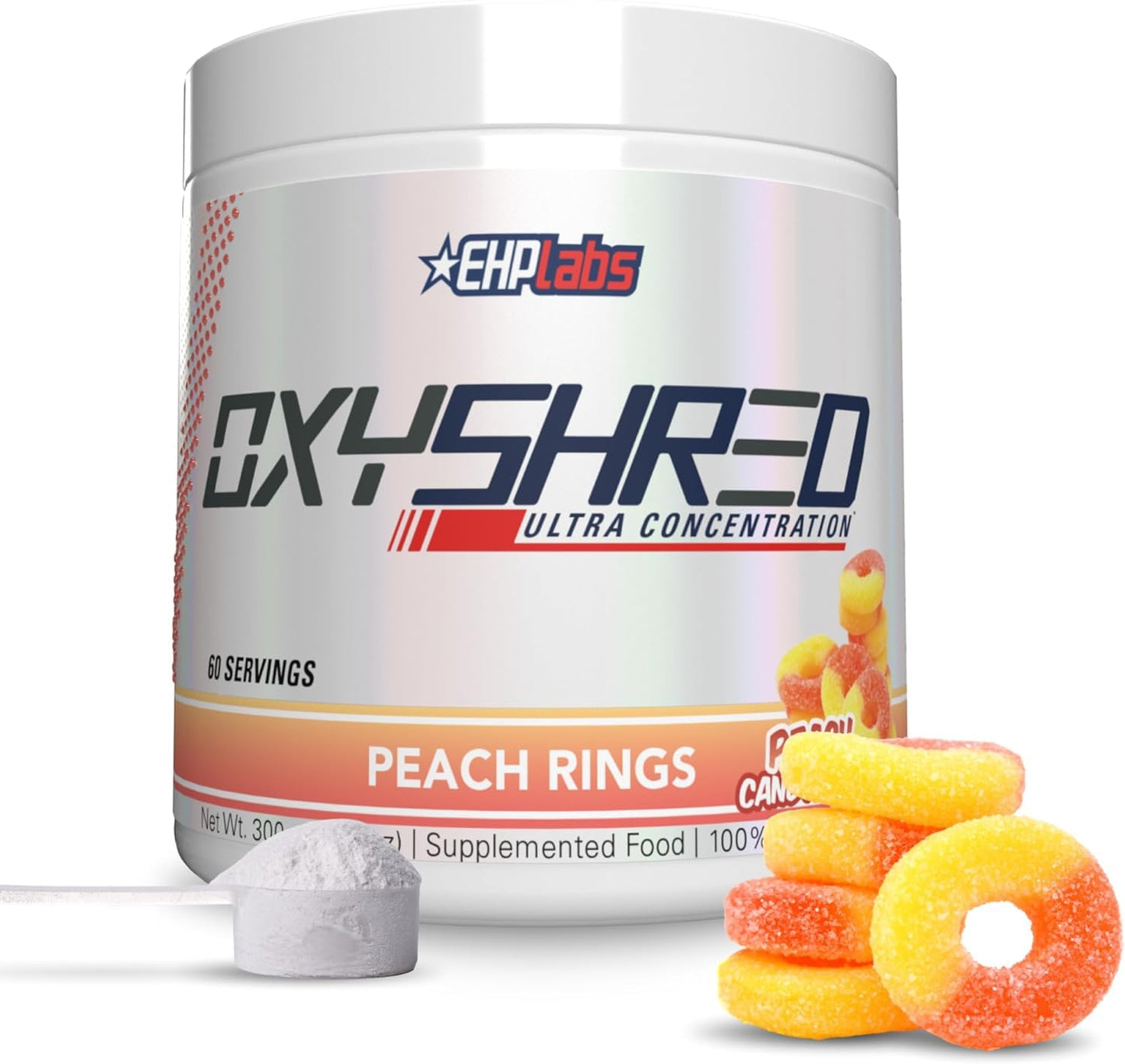 EHP Labs OxyShred Pre Workout Powder & Shredding Supplement - Preworkout Powder with L Glutamine & Acetyl L Carnitine, Energy Boost Drink - Passionfruit, 60 Servings