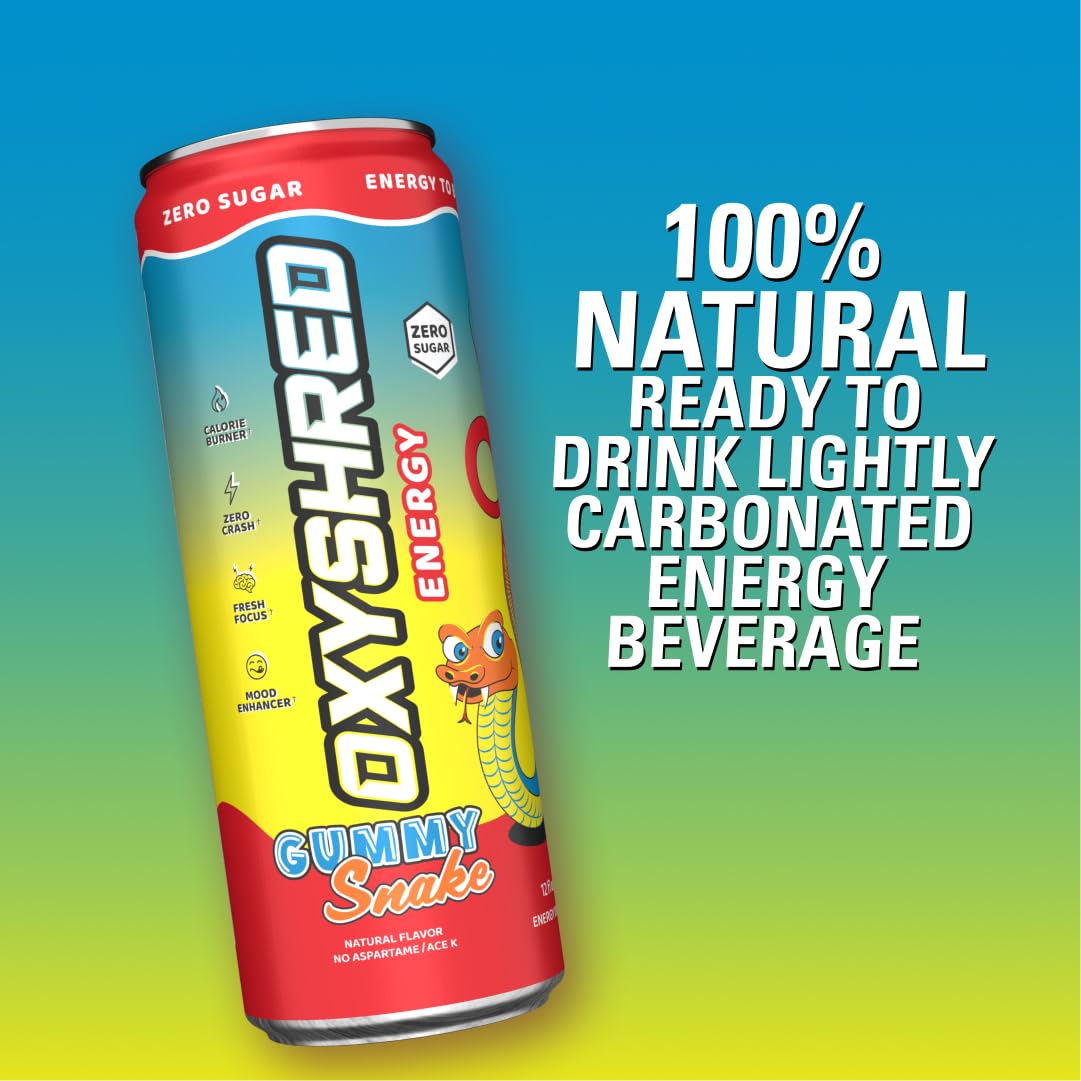 EHP Labs x Ghostbusters OxyShred Healthy Energy Drink - Zero Sugar Energy Drinks, Green Tea Extract, Vitamin C & L Carnitine - Zero Carbs, Zero Calories, Clean Caffeine - Frosty Big Apple (12-Pack)