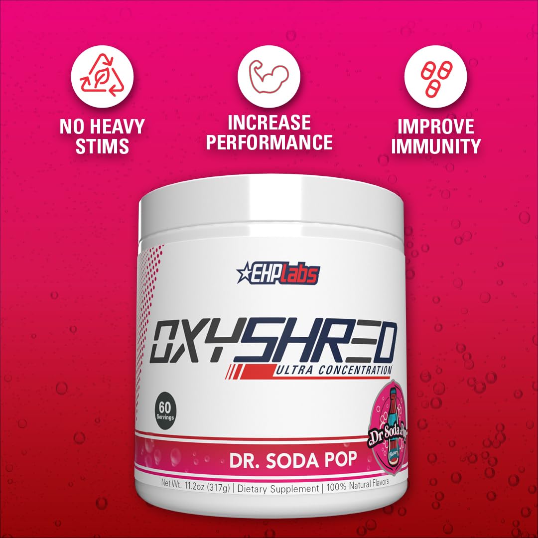 EHP Labs OxyShred Pre Workout Powder & Shredding Supplement - Preworkout Powder with L Glutamine & Acetyl L Carnitine, Energy Boost Drink - Passionfruit, 60 Servings