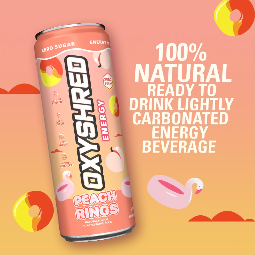 EHP Labs x Ghostbusters OxyShred Healthy Energy Drink - Zero Sugar Energy Drinks, Green Tea Extract, Vitamin C & L Carnitine - Zero Carbs, Zero Calories, Clean Caffeine - Frosty Big Apple (12-Pack)