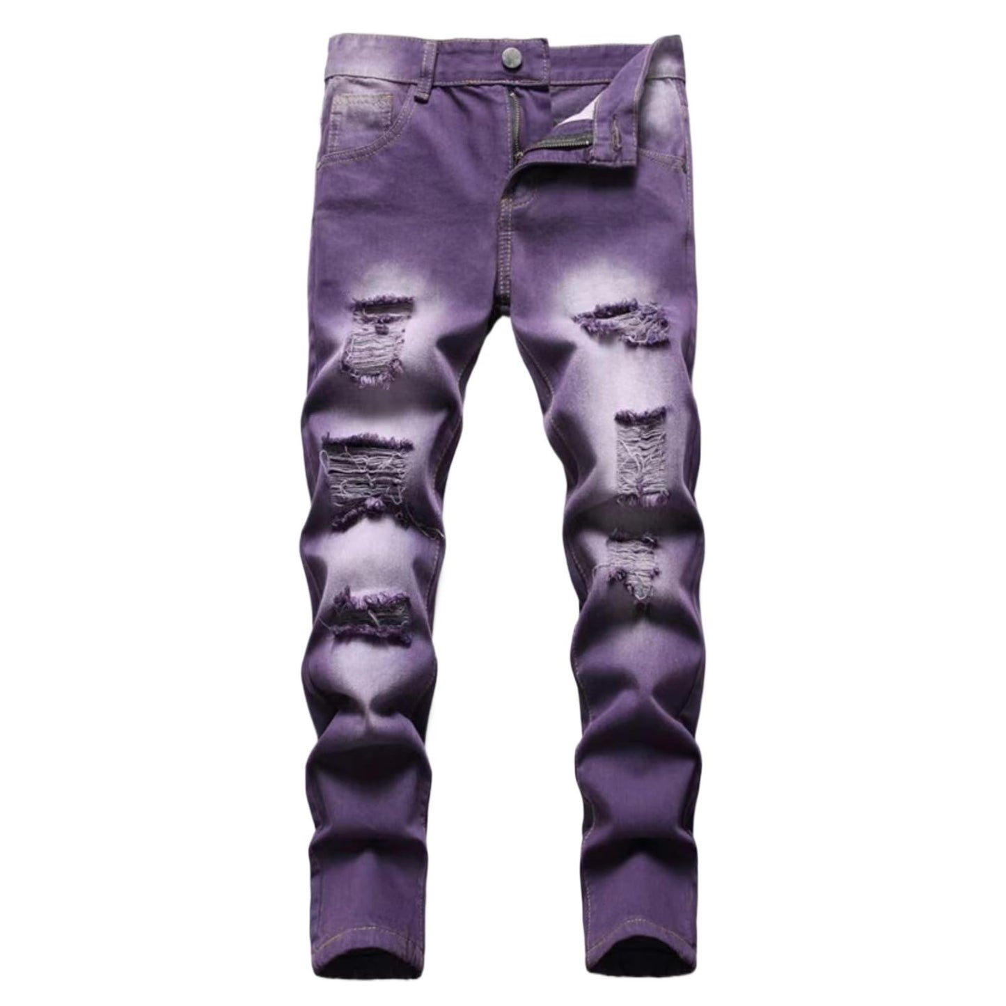 Maiyifu-GJ Boy's Slim Straight Fit Ripped Jeans Destroyed Distressed Denim Jeans Kids Classic Washed Jean Pants with Holes