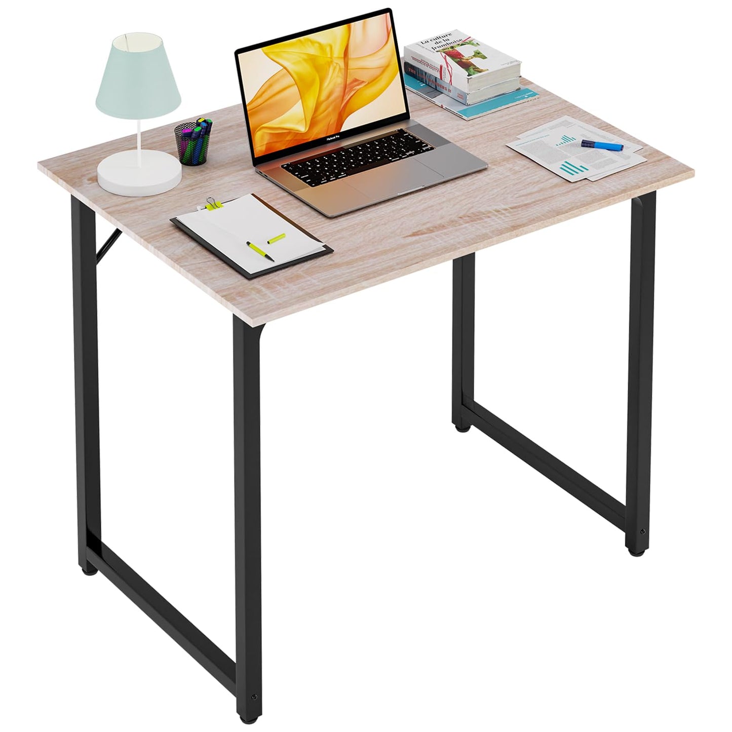 PayLessHere 32/39/47 inch Computer Desk Study Writing Table, Adjustable feet, Modern Furniture for Home Office (1, Brown, 32 inch)