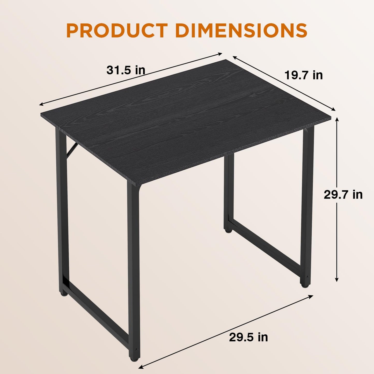 PayLessHere 32/39/47 inch Computer Desk Study Writing Table, Adjustable feet, Modern Furniture for Home Office (1, Brown, 32 inch)