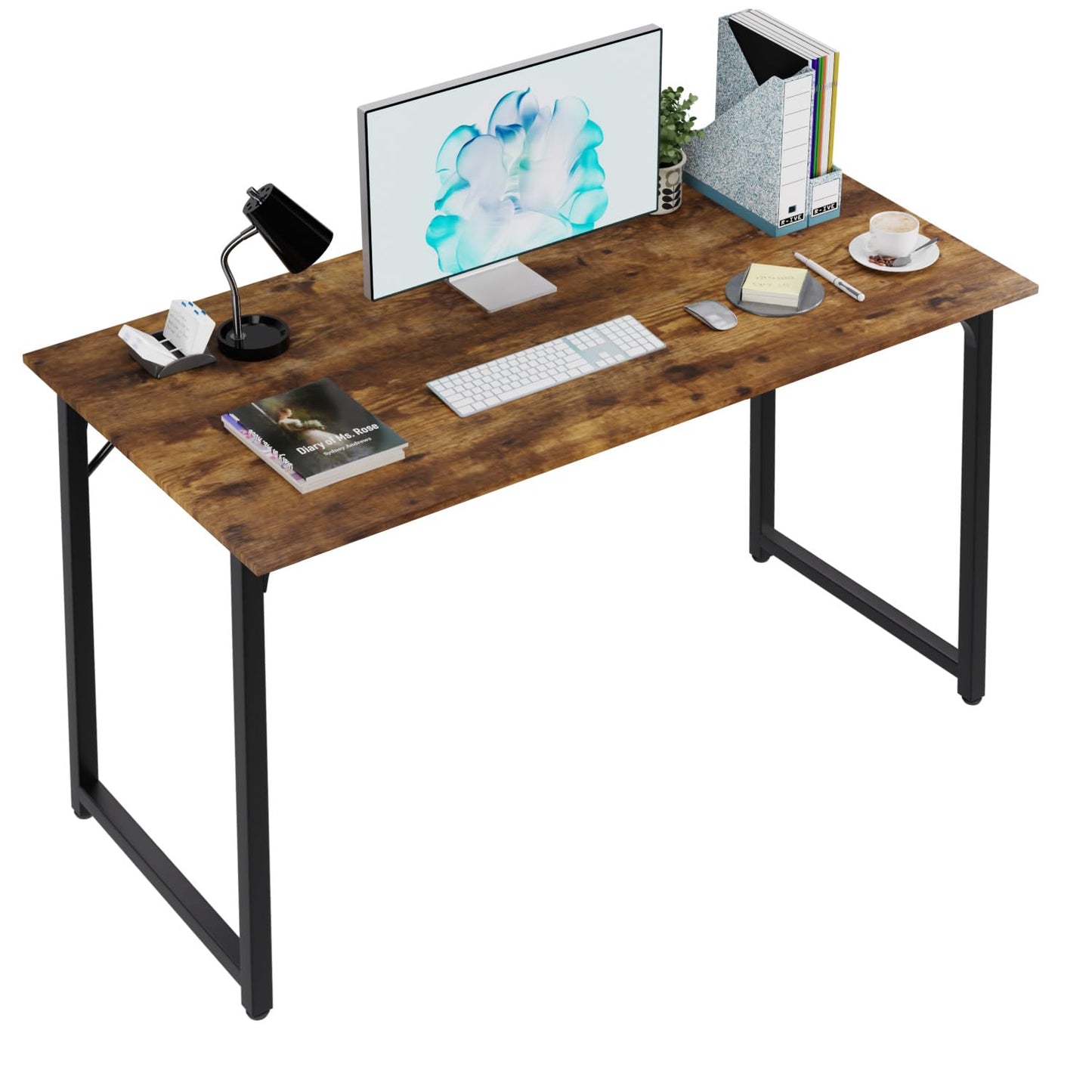 PayLessHere 32/39/47 inch Computer Desk Study Writing Table, Adjustable feet, Modern Furniture for Home Office (1, Brown, 32 inch)