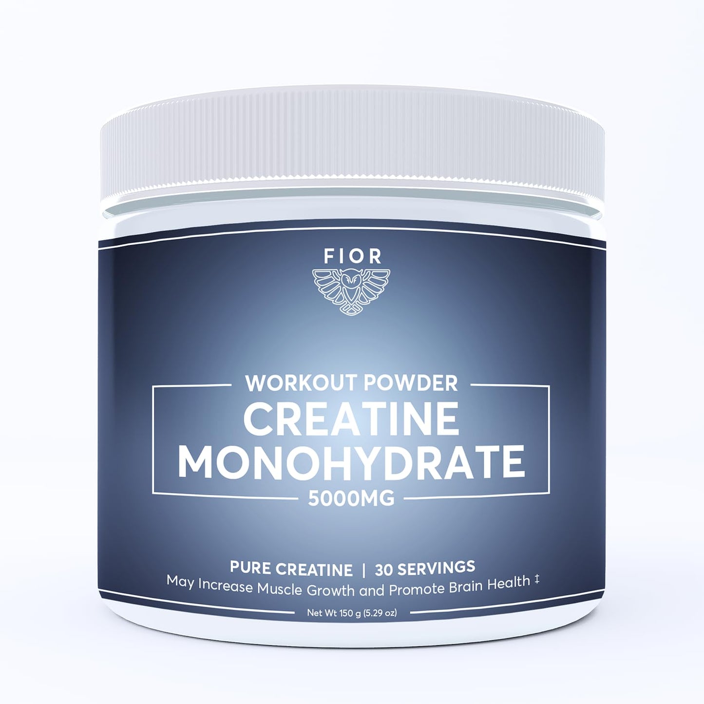 FIOR Pure Creatine Monohydrate Powder - Micronized Creatine for Men & Women, Pure Non-GMO, Vegan & Gluten Free Creatine Powder, 5 Grams per Serving, 30 Servings