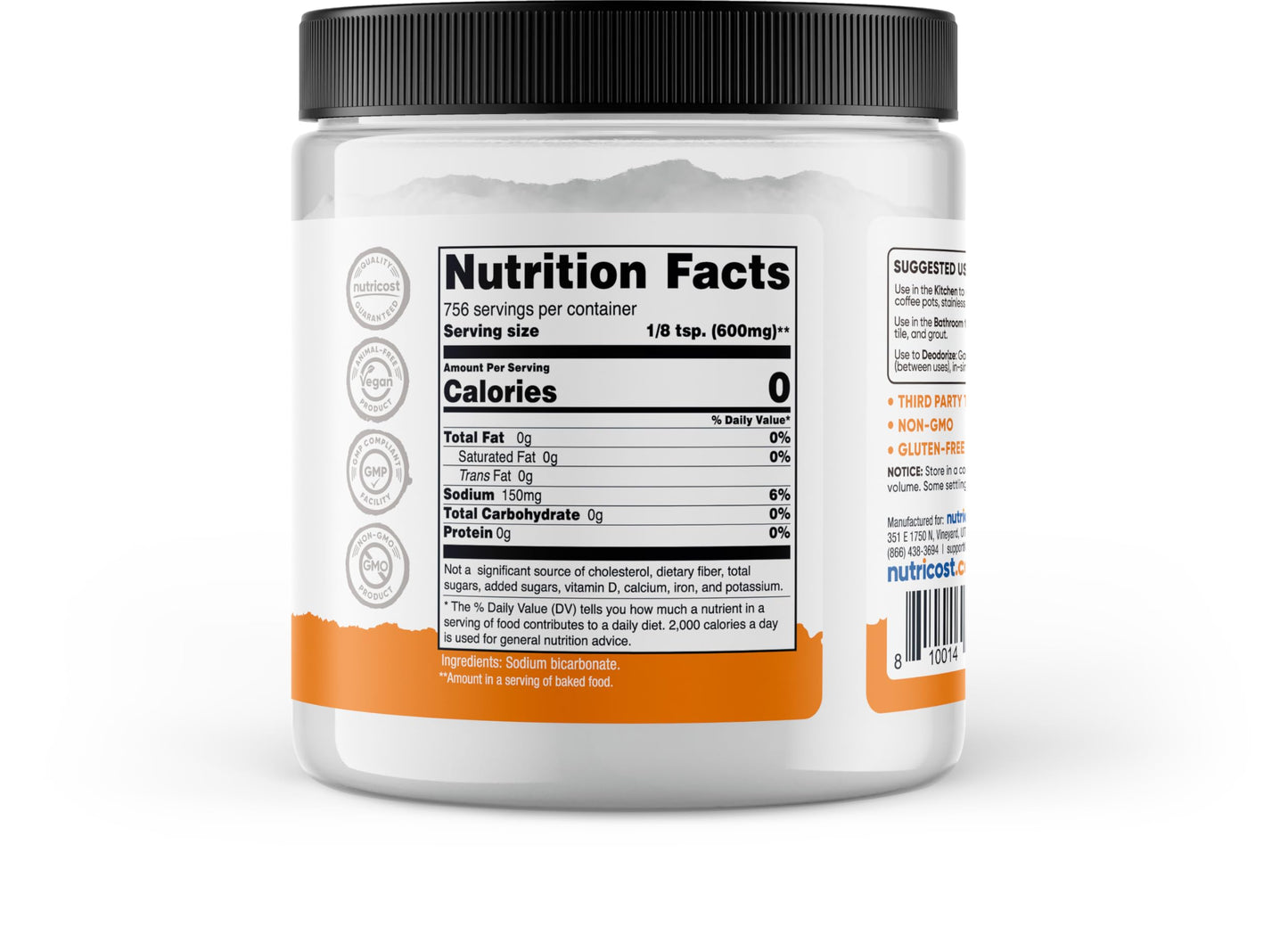 Nutricost Pantry Baking Soda (1 LB) - For Baking, Cleaning, Deodorizing, and More