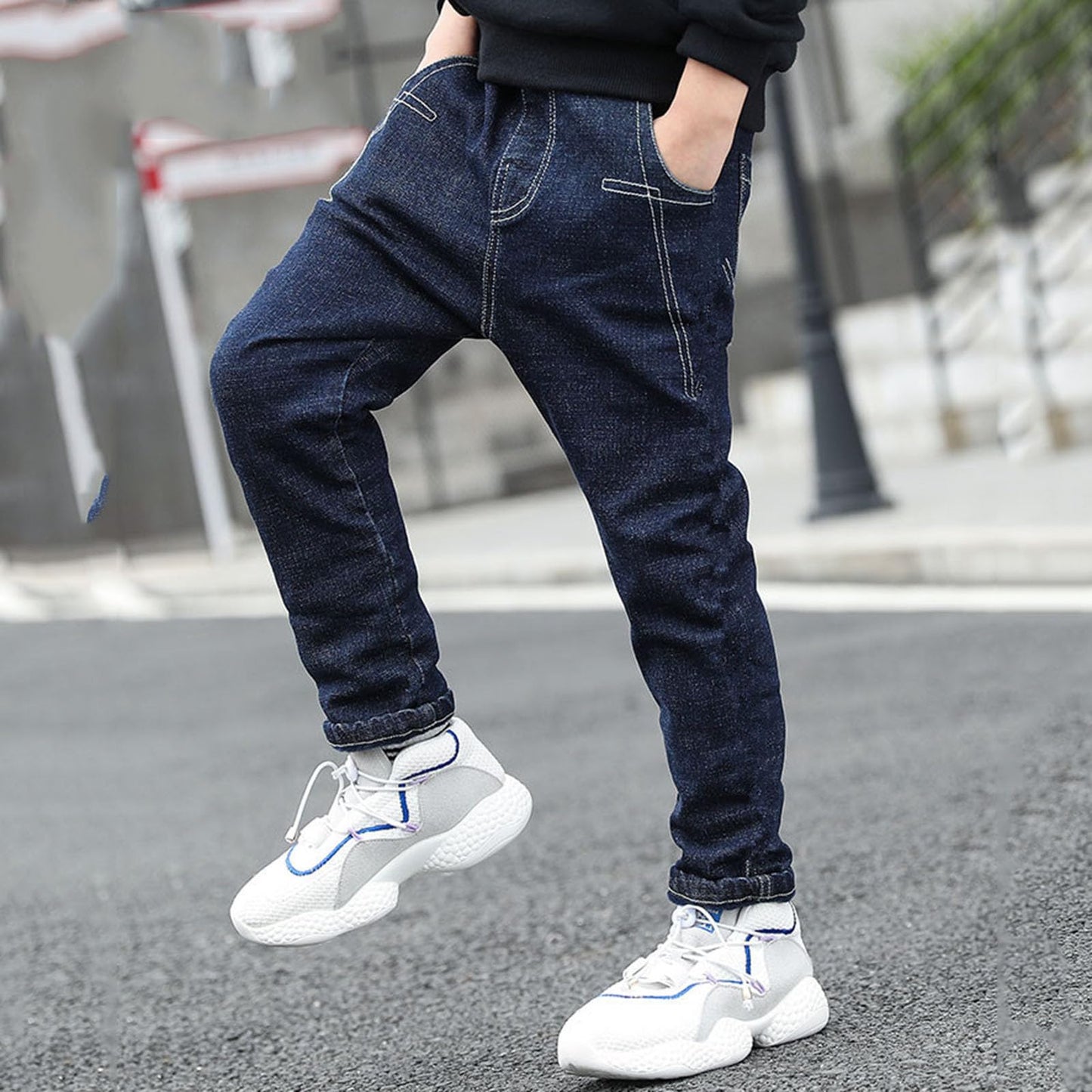 Boys Regular Straight Fit Jeans Casual Denim Pants Stretch Denim Pants Baby Birthday Leggings