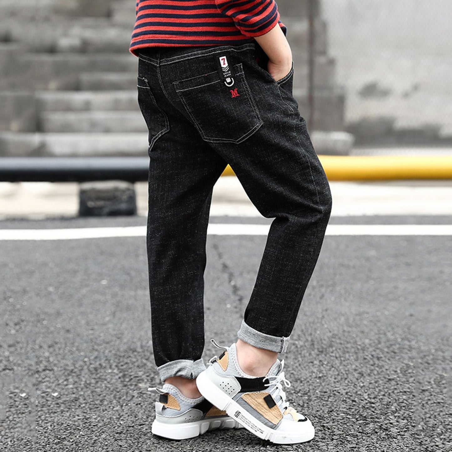 Boys Regular Straight Fit Jeans Casual Denim Pants Stretch Denim Pants Baby Birthday Leggings