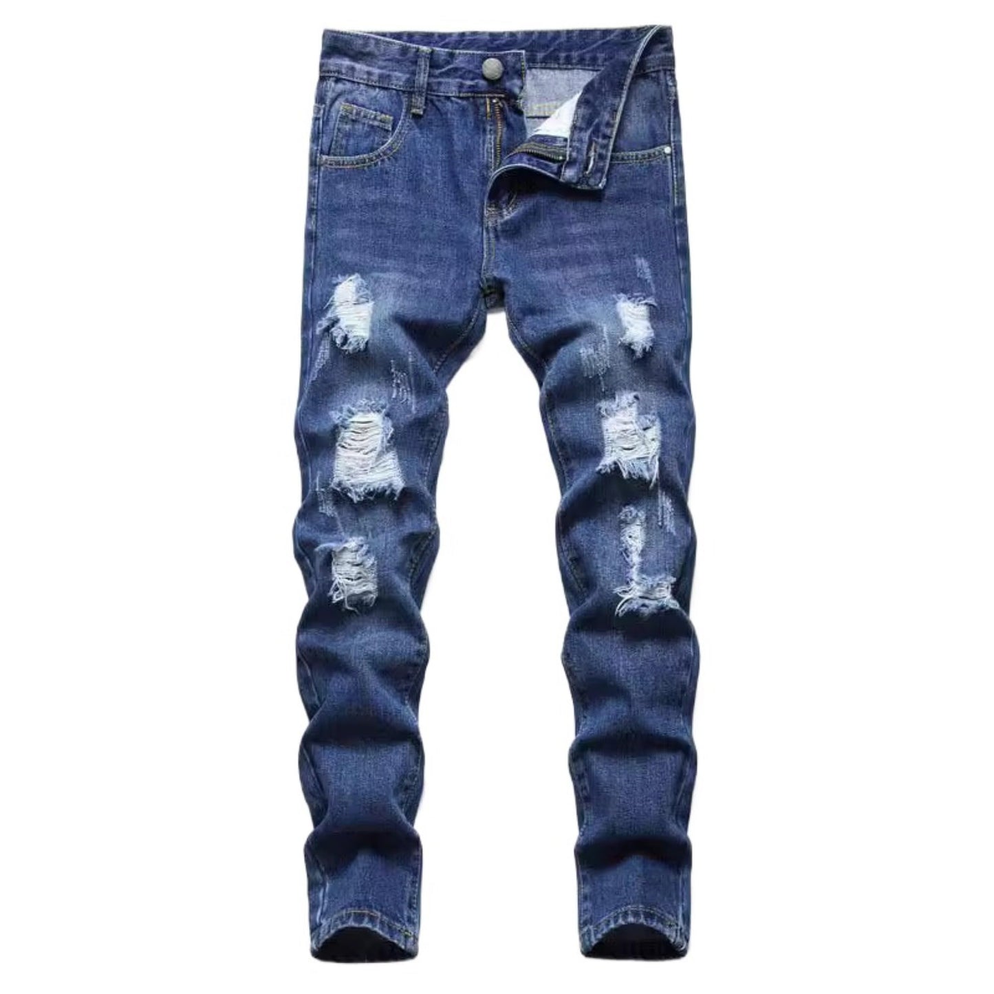 Maiyifu-GJ Boy's Slim Straight Fit Ripped Jeans Destroyed Distressed Denim Jeans Kids Classic Washed Jean Pants with Holes