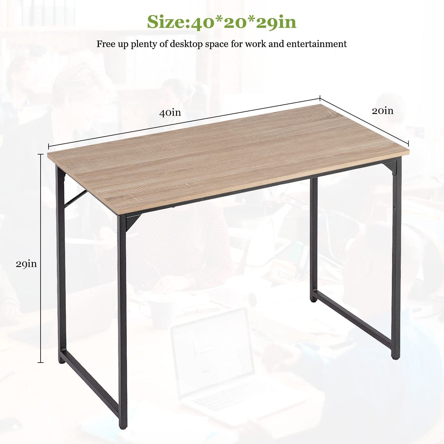 PayLessHere 32/39/47 inch Computer Desk Study Writing Table, Adjustable feet, Modern Furniture for Home Office (1, Brown, 32 inch)