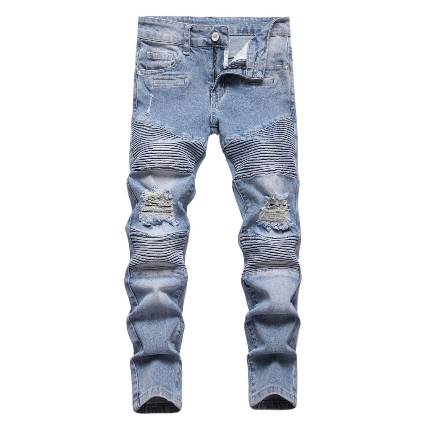 Maiyifu-GJ Boy's Slim Straight Fit Ripped Jeans Destroyed Distressed Denim Jeans Kids Classic Washed Jean Pants with Holes