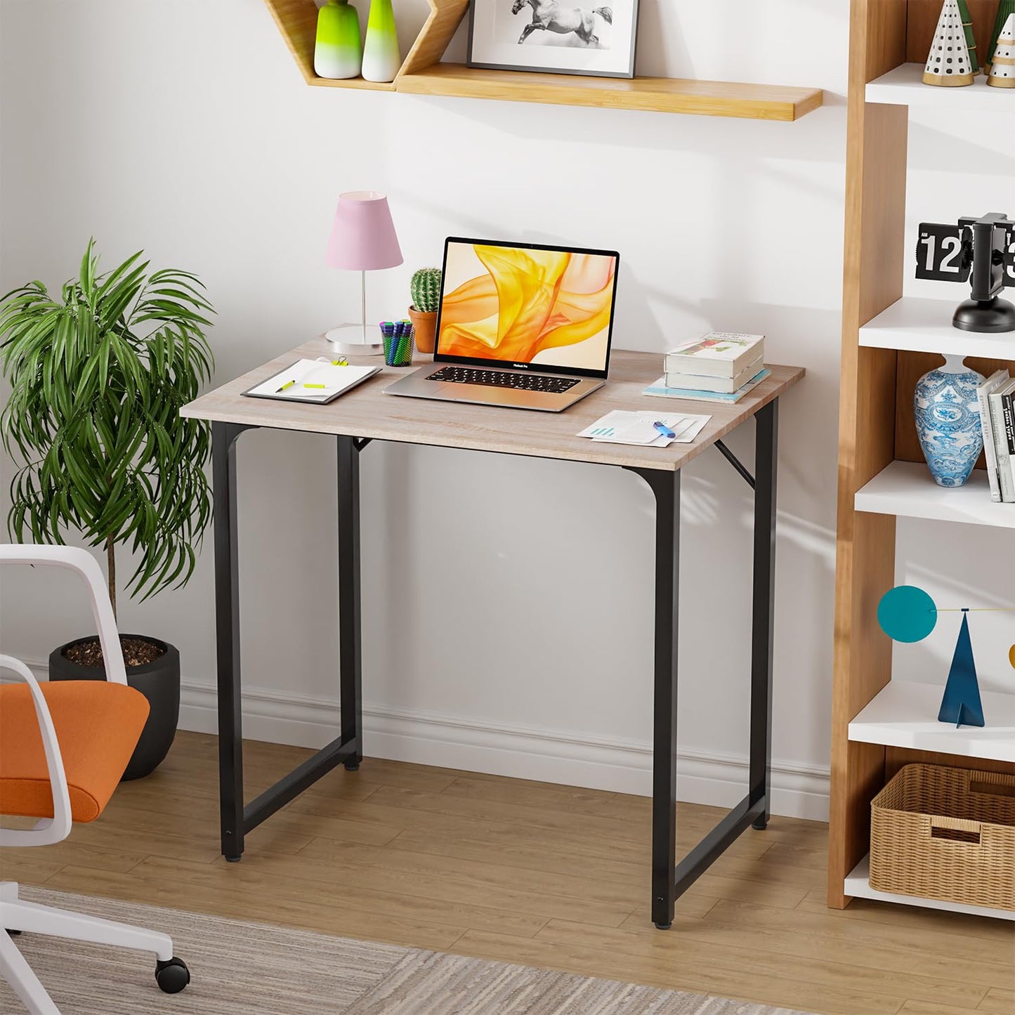 PayLessHere 32/39/47 inch Computer Desk Study Writing Table, Adjustable feet, Modern Furniture for Home Office (1, Brown, 32 inch)