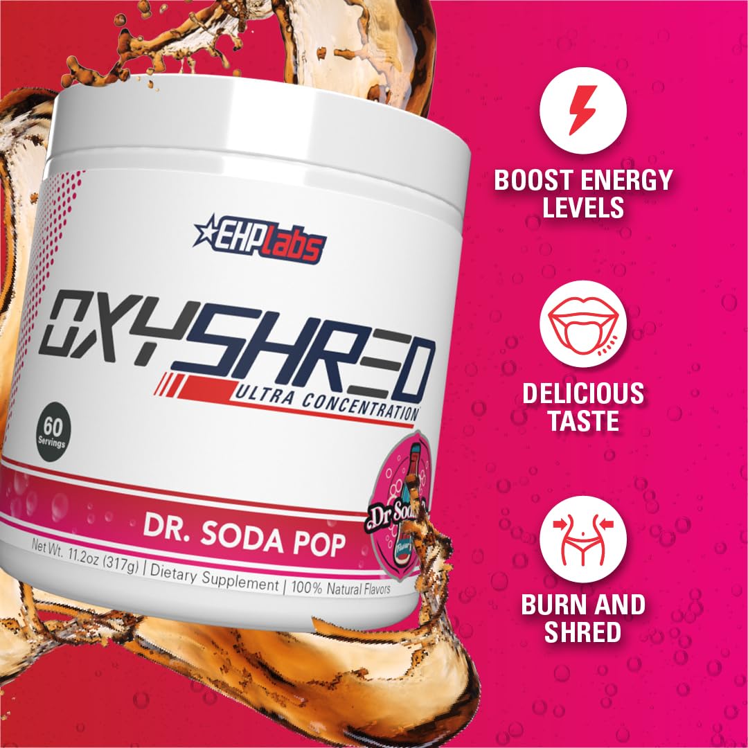 EHP Labs OxyShred Pre Workout Powder & Shredding Supplement - Preworkout Powder with L Glutamine & Acetyl L Carnitine, Energy Boost Drink - Passionfruit, 60 Servings