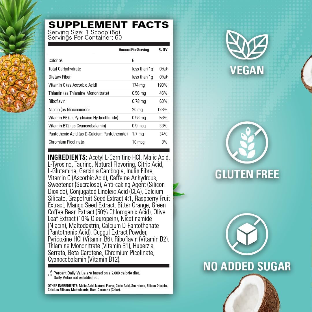 EHP Labs OxyShred Pre Workout Powder & Shredding Supplement - Preworkout Powder with L Glutamine & Acetyl L Carnitine, Energy Boost Drink - Passionfruit, 60 Servings