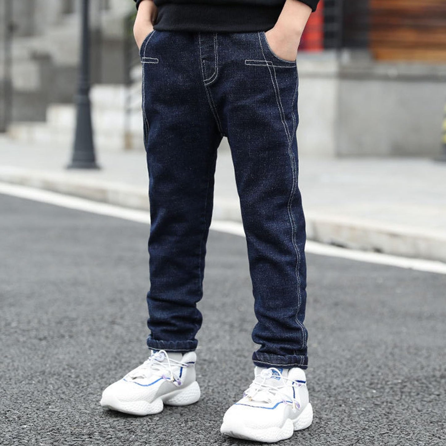 Boys Regular Straight Fit Jeans Casual Denim Pants Stretch Denim Pants Baby Birthday Leggings
