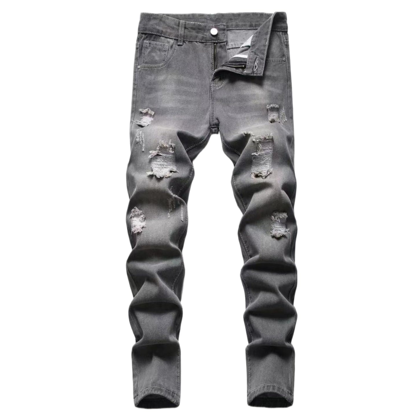 Maiyifu-GJ Boy's Slim Straight Fit Ripped Jeans Destroyed Distressed Denim Jeans Kids Classic Washed Jean Pants with Holes