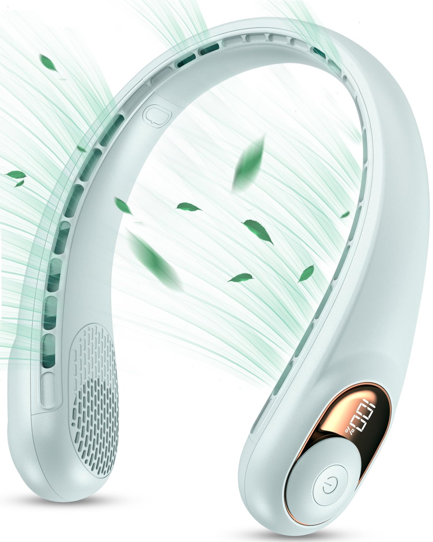 KIDEE Neck Fan, Portable Bladeless Neck Fans, Upgrade 360° Airflow, Super Quiet, 3 Speeds, 4000mAh Personal Wearable Neck Fan, Upgraded Cooling Air Volume USB Rechargeable Hands Free Fan