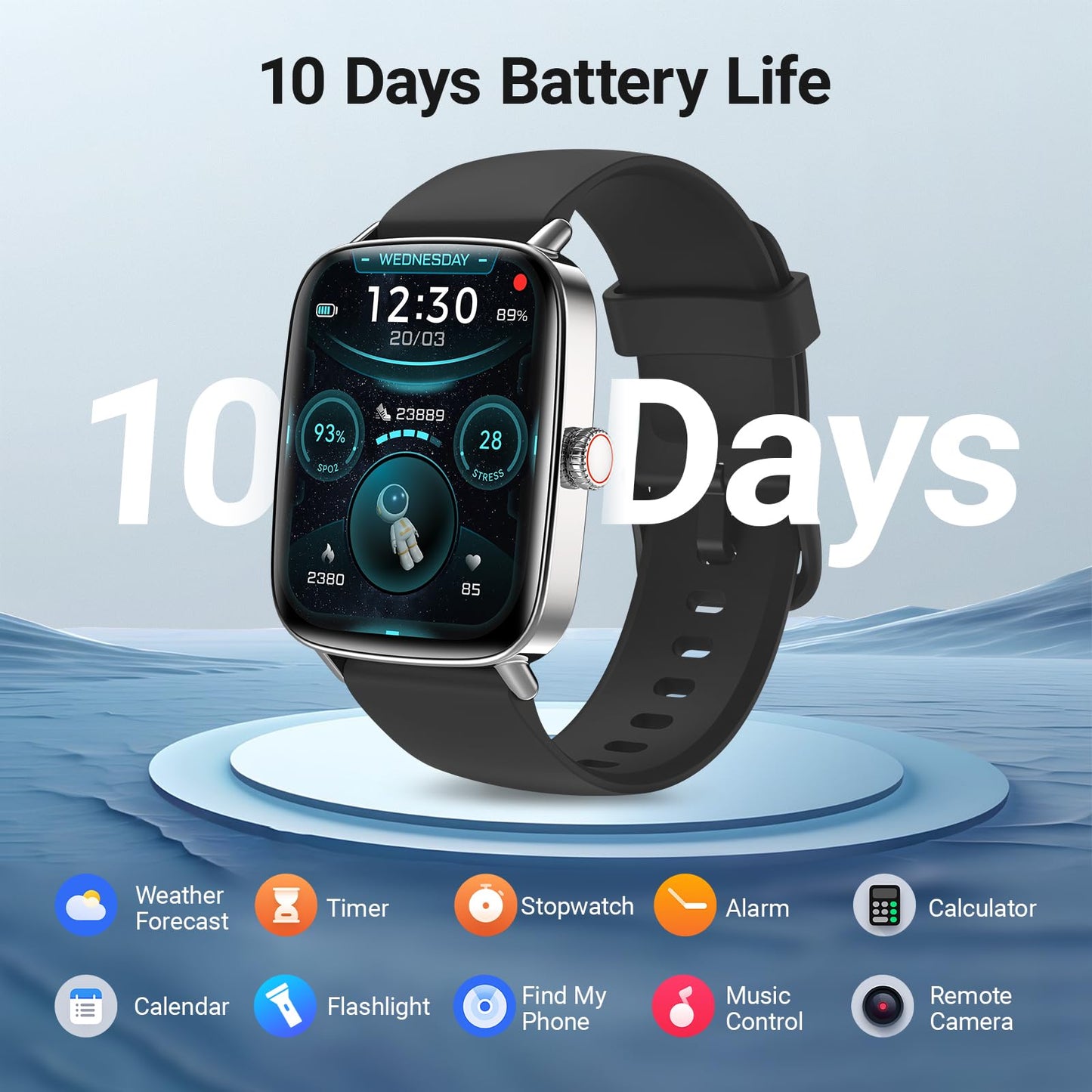Fitpolo Smart Watch for Women, Stainless Steel Bezel Fitness Tracker (Make/Answer Calls), IP68 Waterproof, Heart Rate SpO2 Monitor, Sleep & Activity Tracking Smartwatch for Android Phones iPhone