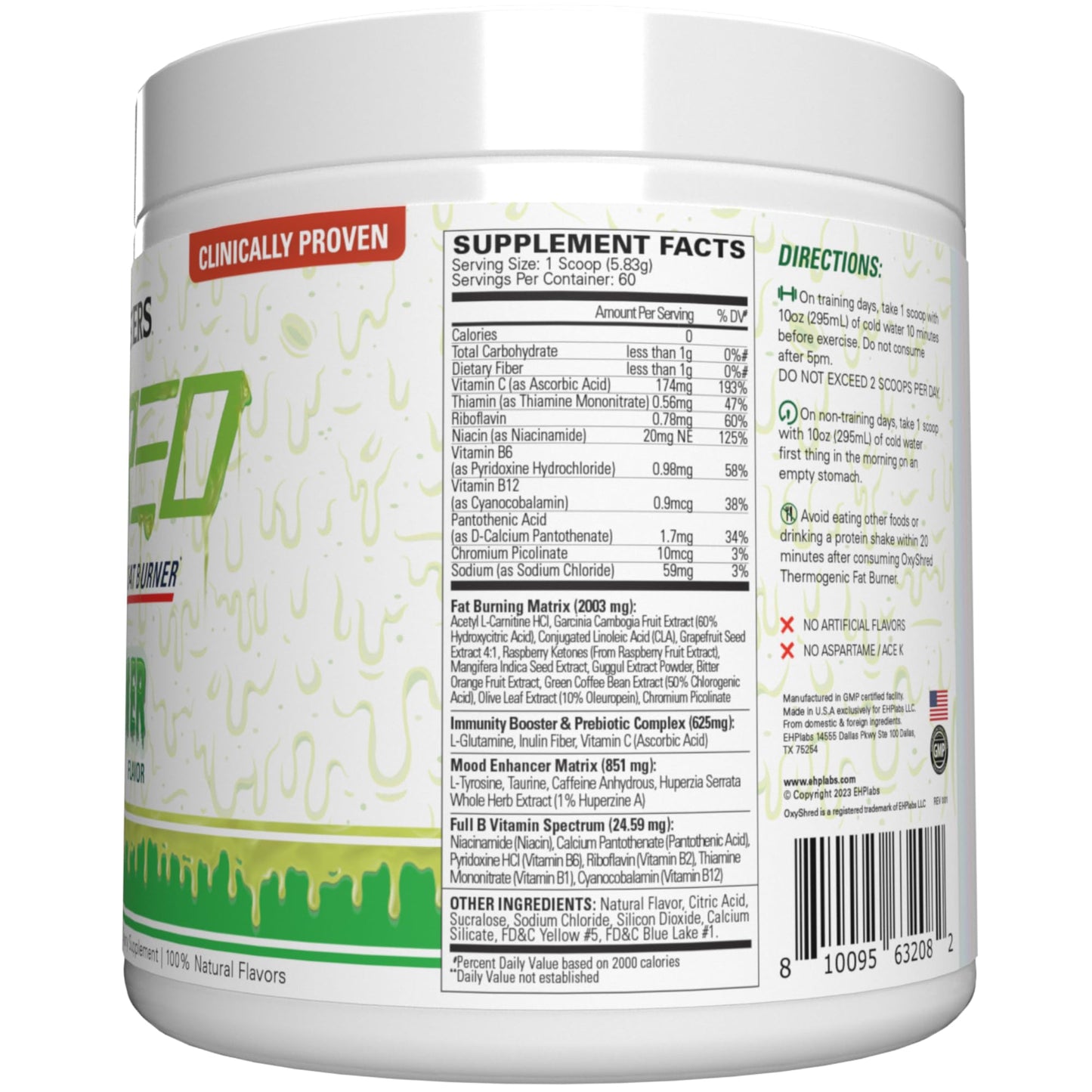 EHP Labs OxyShred Pre Workout Powder & Shredding Supplement - Preworkout Powder with L Glutamine & Acetyl L Carnitine, Energy Boost Drink - Passionfruit, 60 Servings